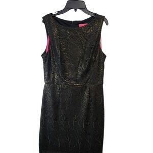 Betsey Johnson Black & Gold Sleeveless Party Dress -‎ Size S - Womens